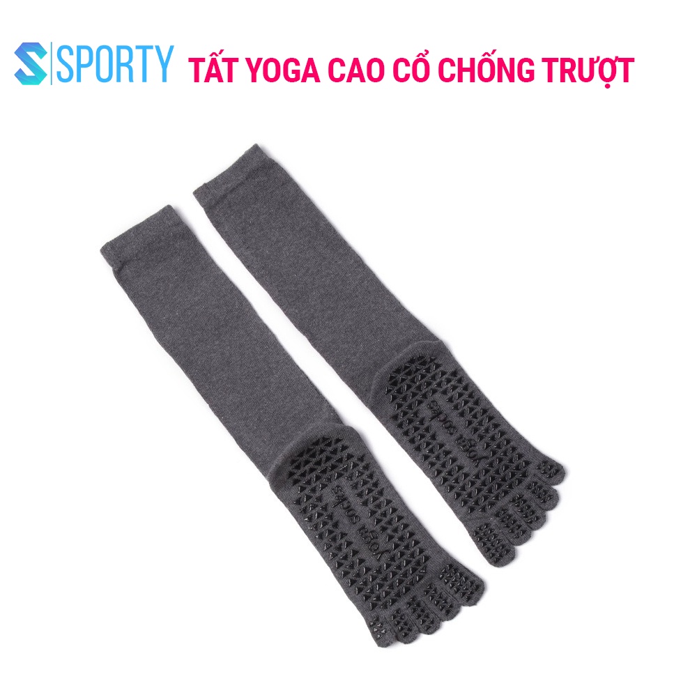 Vớ Toga, Tất chân Yoga cao cổ SPORTY chống trượt cao cấp tập thể dục chống trượt êm ái, tránh hôi chân, đảm bảo an toàn