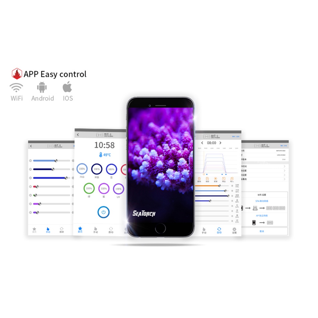 Đèn Seatorch LM25 PRO 150w App wifi chuyên dụng cho bể san hô,bể cá biển.