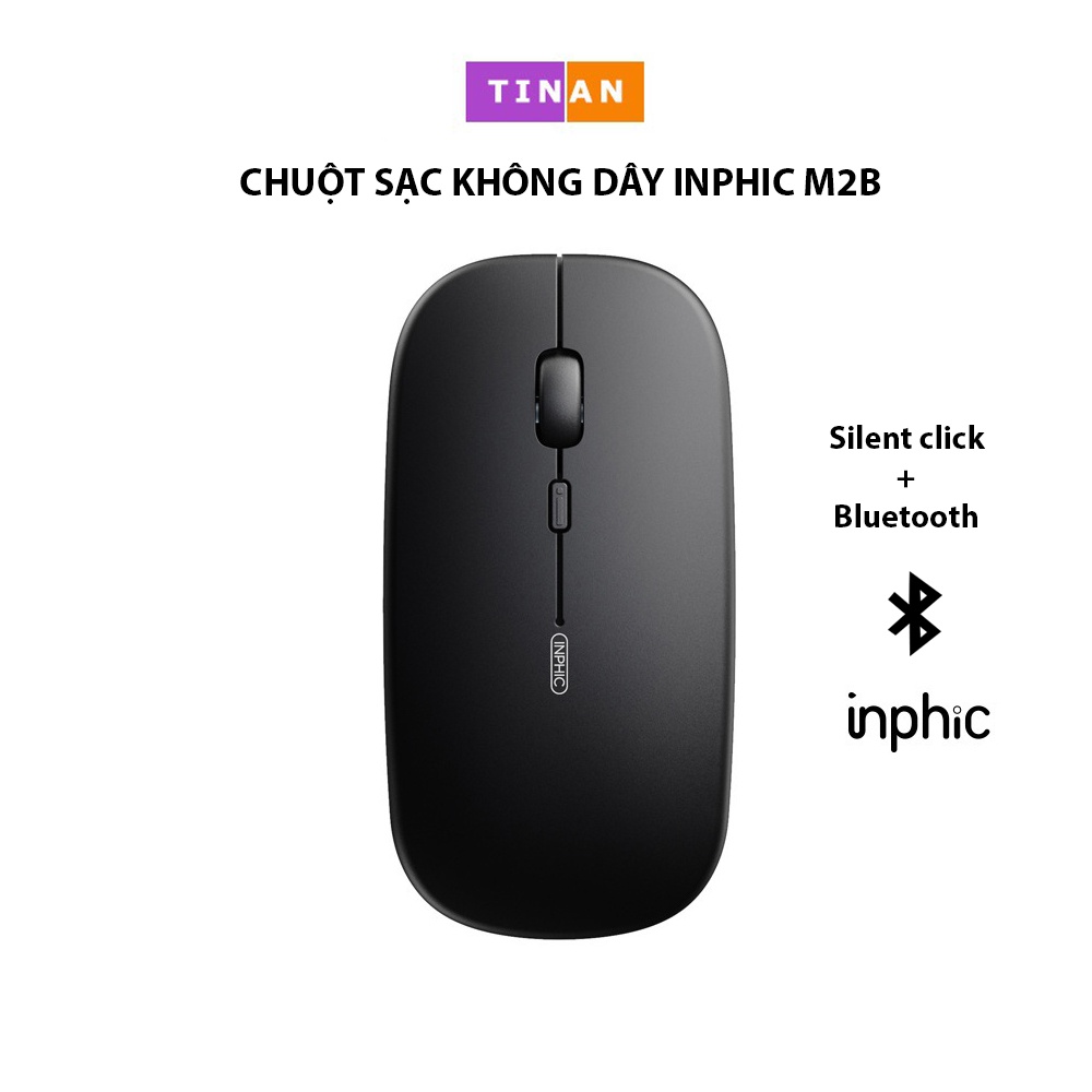 Chuột Sạc Không Dây Kết Nối Bluetooth 5.0 Inphic M2B Cho Máy Tính, Laptop