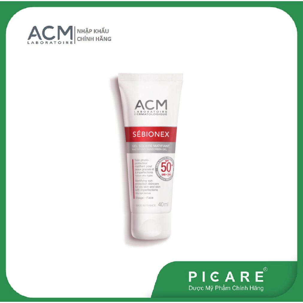 [CHÍNH HÃNG] Kem chống nắng dành cho da dầu ACM Sebionex Mattifying Sunscreen Gel SPF50+ 40ml