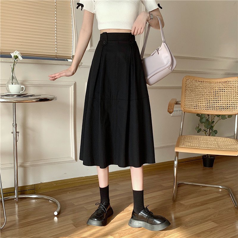 Chân váy kaki chữ a dáng dài phong cách cơ bản , Váy chất liệu kaki mêm + lớp lót trong dày dặn  , MS : 18