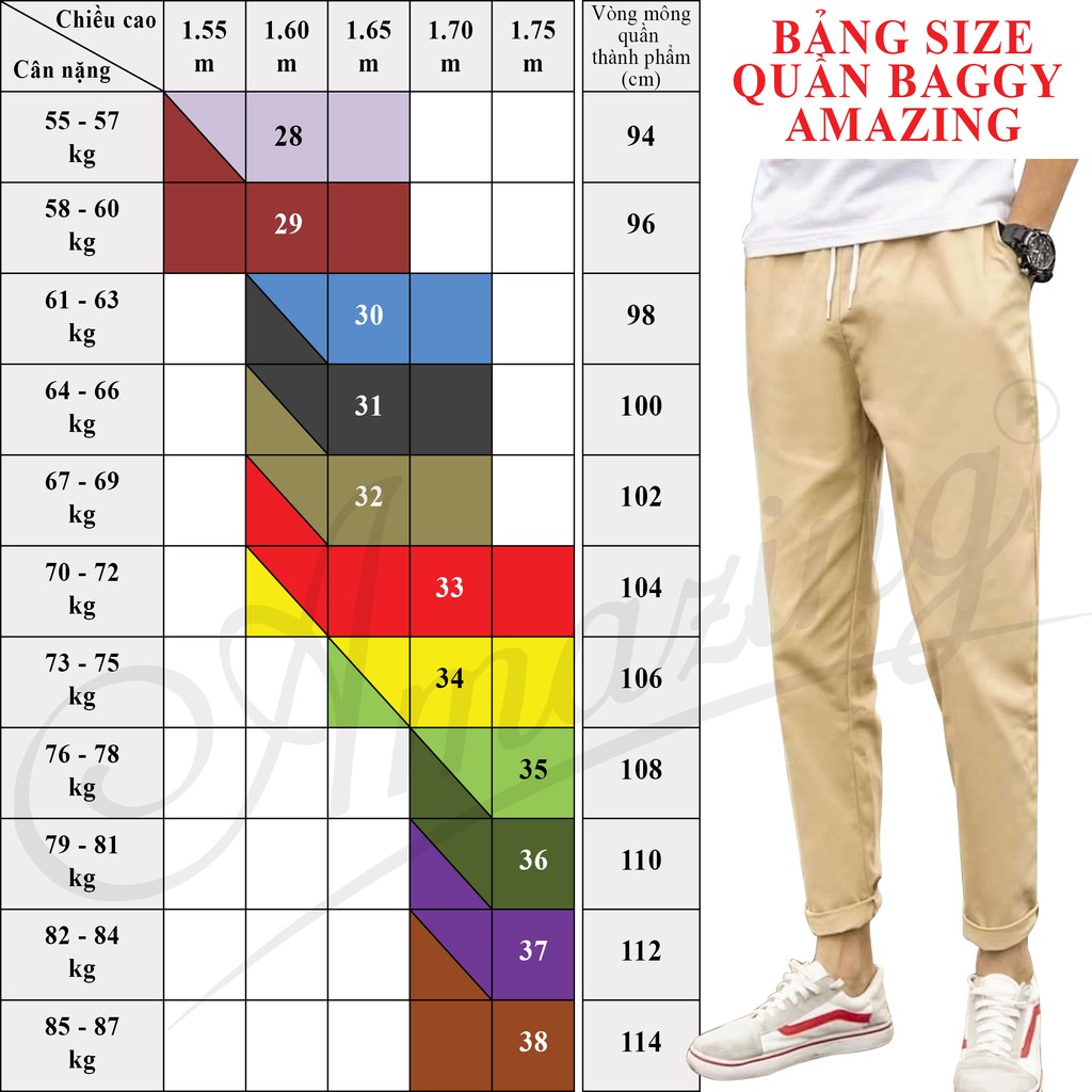 Quần Baggy nam Amazing, chất liệu kaki co giãn, form suông, lưng chun, phong cách Unisex, tôn dáng đẹp, trẻ trung