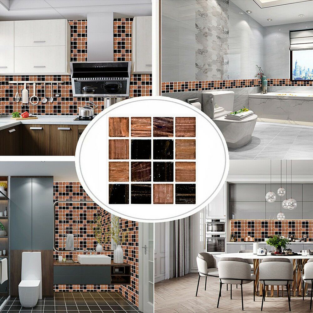 10 Miếng dán tường giả gạch tự dính chống nước có thể tháo gỡ trang trí nhà cửa DIY