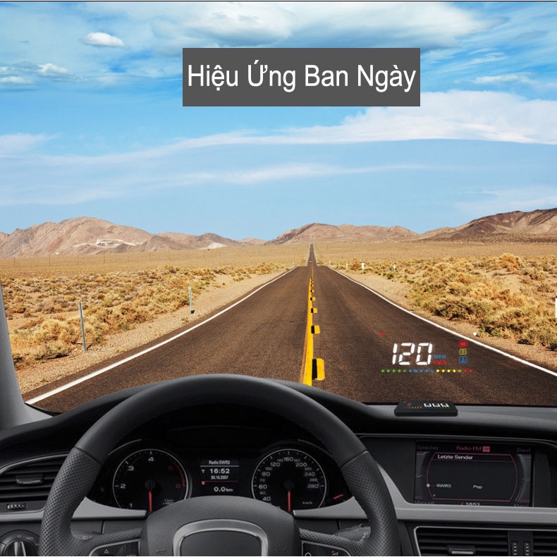 Hud Hiển Thị Tốc Độ Trên Kính Lái Ô Tô,Xe Hơi A200 -  Tặng Kèm Đế Chống Trượt Để Trên Taplo CARZONE.TOP