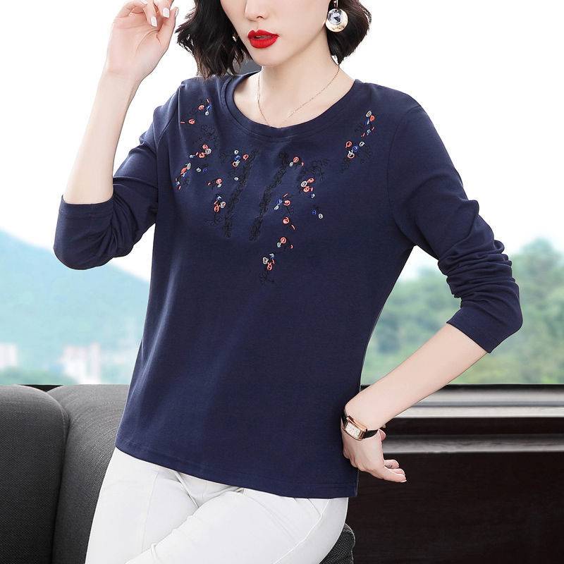 Áo Thun Tay Dài Thêu Họa Tiết Xinh Xắn Thời Trang Cho Nữ