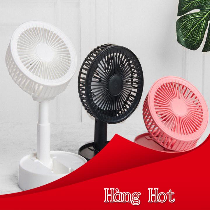 Quạt Tích Điện Gấp Gọn - Quạt Mini Gấp Tròn Siêu Gọn XM-28, Xoay 180 Độ, 3 Tốc Độ Gió, Cổng Sạc USB,