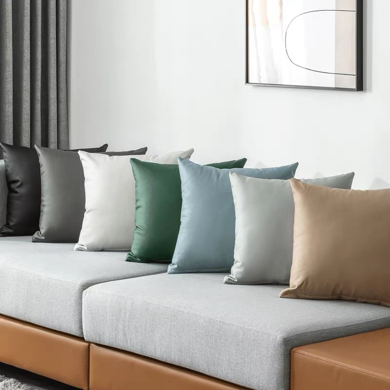 Gối tựa lưng phong cách Châu Âu chất liệu Simili đơn sắc sang trọng giả da Limiho Shop