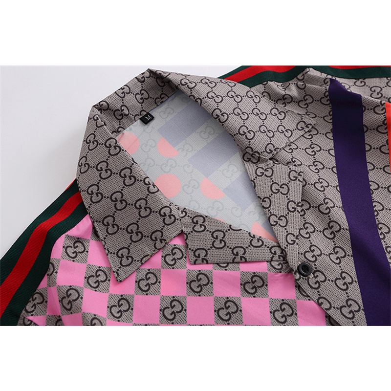 Gucci Áo Sơ Mi Tay Dài Họa Tiết In Thời Trang Sành Điệu Cho Nam