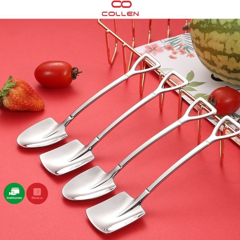 Set 4 Thìa inox hình xẻng chất liệu cao cấp an toàn.