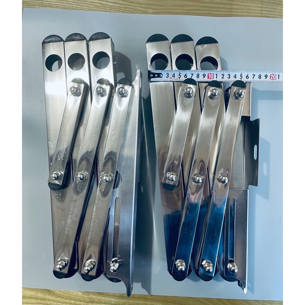 Giàn phơi xếp inox cao cấp gắn tường không thanh, giàn phơi xếp tường inox, giàn phơi đồ thông minh, giá phơi inox