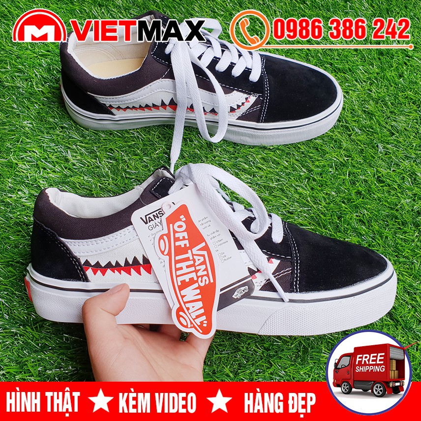 🔥 [NHUNG + DA LỘN] Giày Thể Thao Cá Mập Đen Trắng Hàng Sale | BigBuy360 - bigbuy360.vn