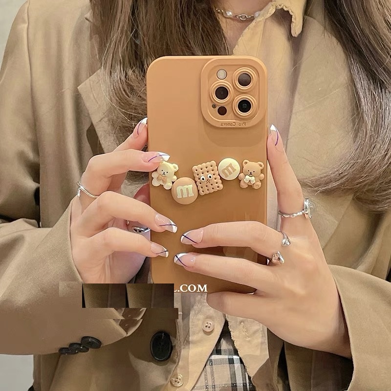 Ốp Điện Thoại Mềm Họa Tiết Gấu Và Bánh Quy Cho CASE FOR Iphone13 Pro Max 12 Pro Max 1