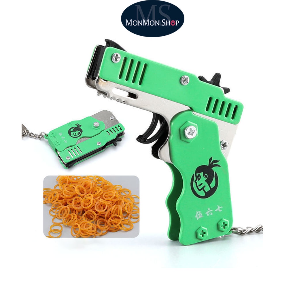 Súng Bắn Thun Hình Móc Khóa gấp gọn Tặng kèm thun chất lượng đảm bảo