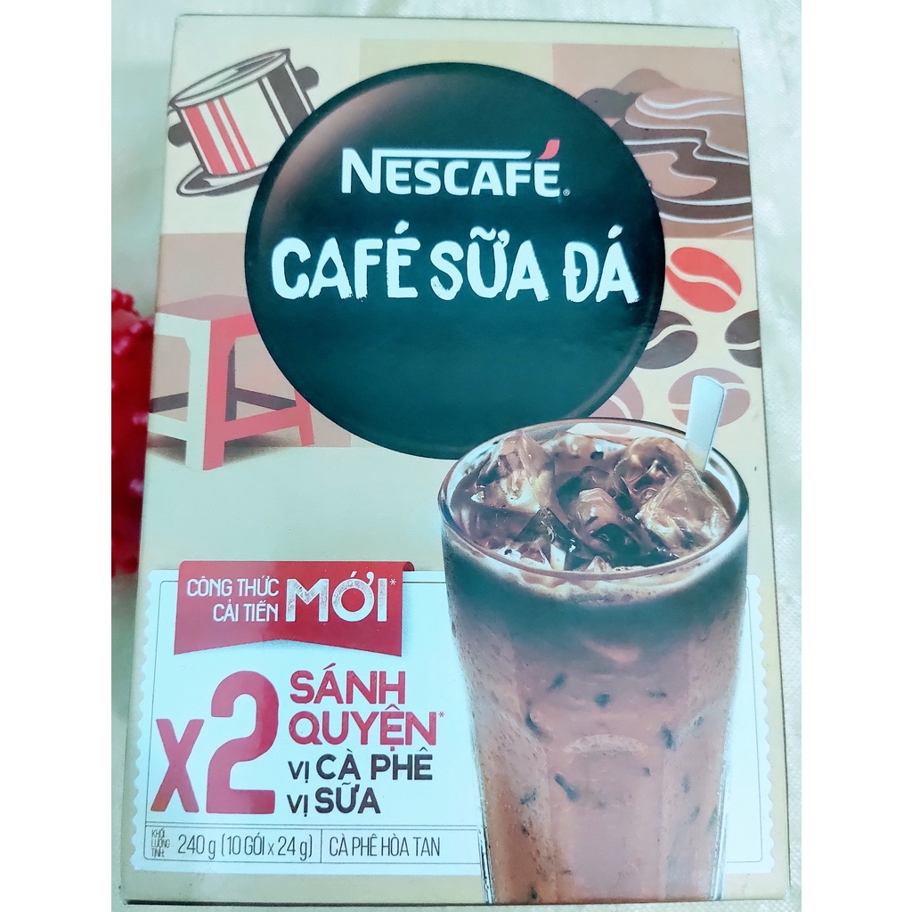 Hộp Nescafé 3in1 Cà phê Sữa Đá - 10 gói x 24g