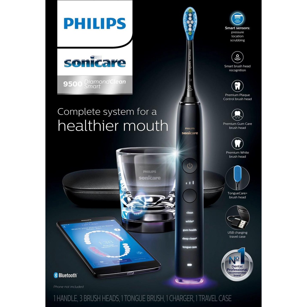 Bàn Chải Điện Philips Sonicare Làm Sạch Trắng Răng Sử Dụng Công Nghệ UV, Có Khả Năng Diệt Vi Khuẩn