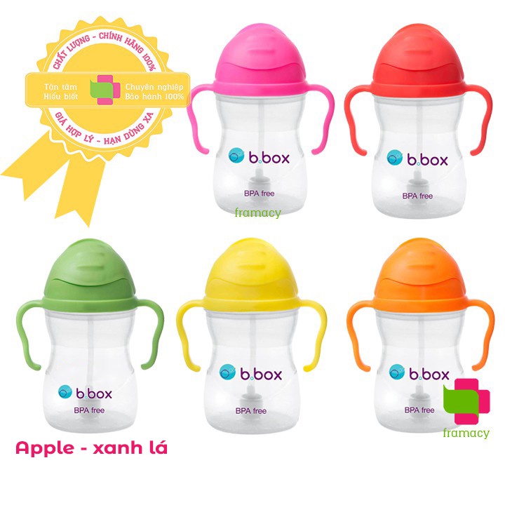 Bình tập uống nước đơn màu BBox Sippy Cups, Úc (240ml) cho trẻ từ 6 tháng tuổi