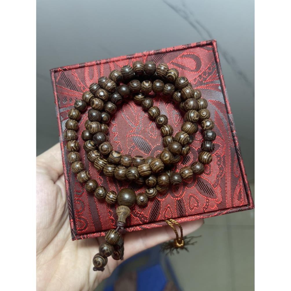 [Sẵn Hàng Giao Ngay] Set Vòng đeo tay Gỗ Trầm Hương Tự Nhiên, Kèm Hộp Gỗ lót lụa đựng vòng.
