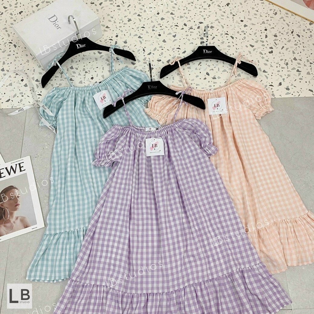 Vải caro đũi ko nhăn ô 1cm may gối ôm,đồ bộ,váy ko nhăn