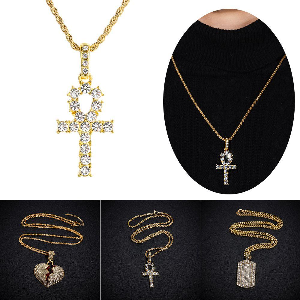 JUNE Vòng cổ Mặt Trái Tim Đính Đá Pha Lê Phong Cách Hip Hop Mới