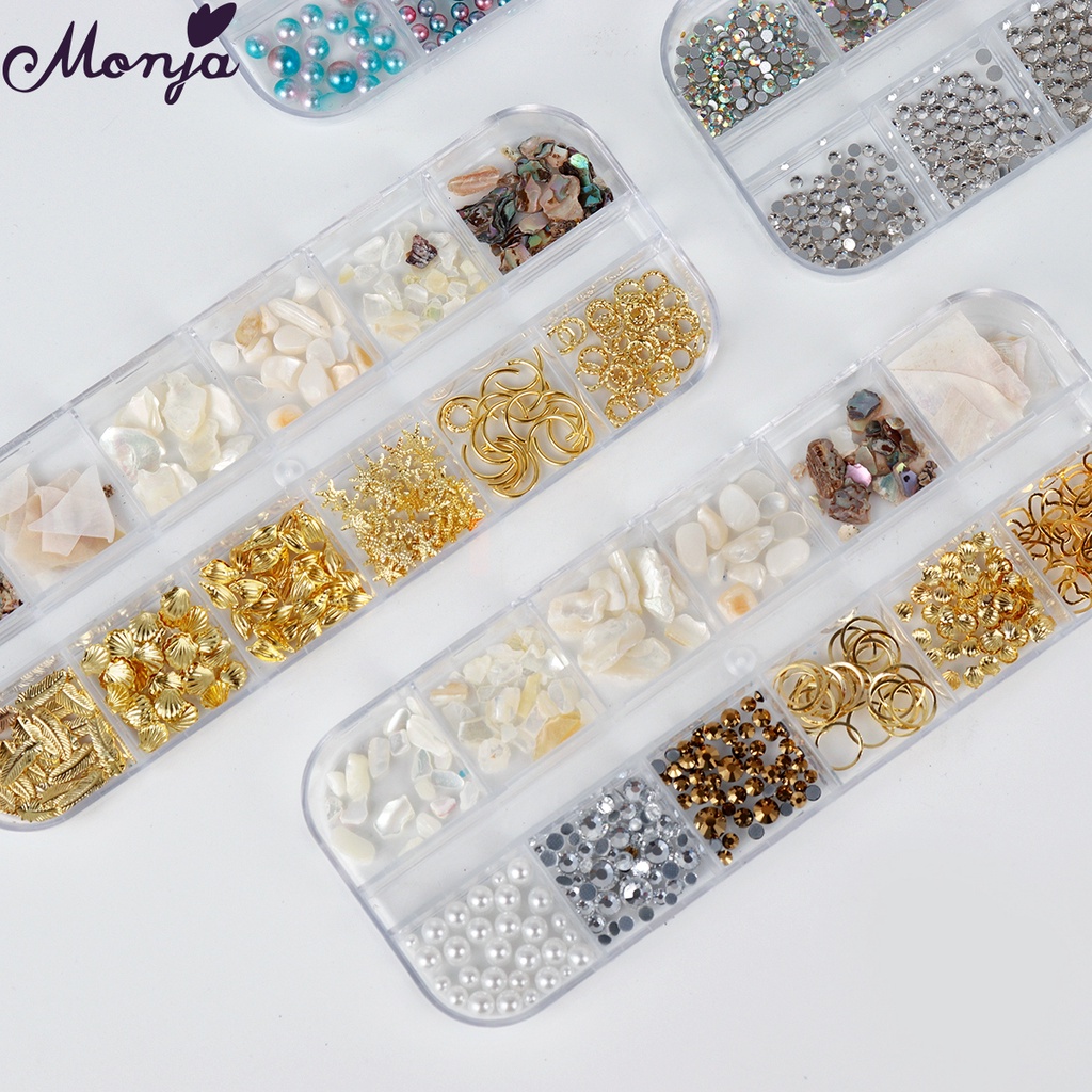 Bộ Phụ Kiện Trang Trí Móng Tay 4 Kiểu Dáng Khác Nhau Tiện Dụng
