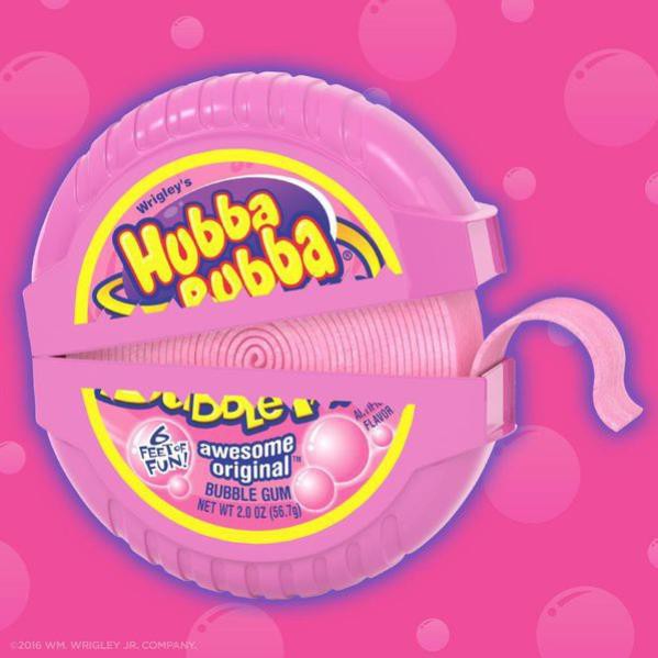 (9 vị) Kẹo gum cuộn siêu dài Hubba Bubba (180cm - 56gr)