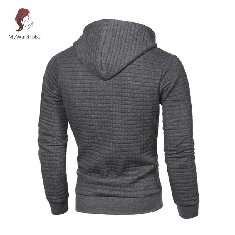 Áo Khoác Hoodie Tay Dài Dây Rút Giữ Ấm Cho Nam Tập Gym