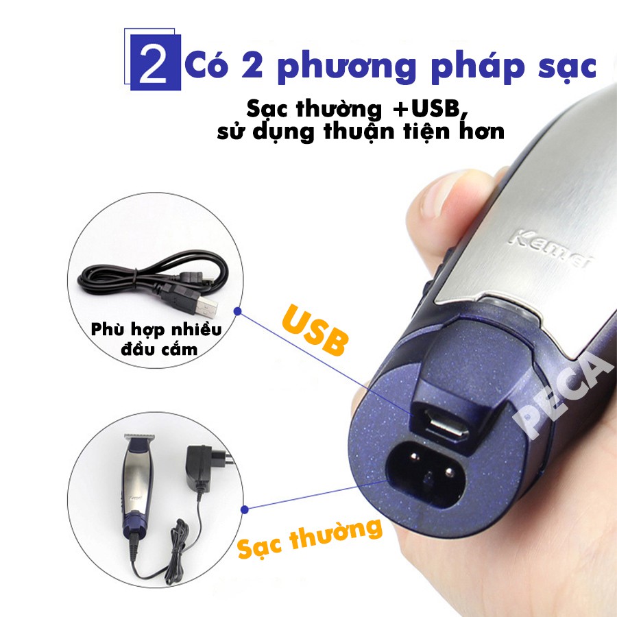 Tông đơ chấn viền sắc nét Kemei KM-5021 nhỏ gọn tiện lợi có thể khắc tóc phân phối chính hãng