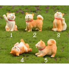 Tiểu cảnh Chú chó Shiba làm phụ kiện trang trí chậu cây cảnh, sen đá xương rồng, cây cảnh bonsai, cây để bàn