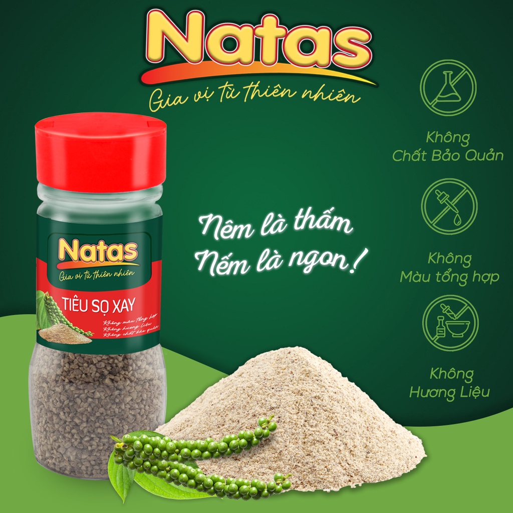 Bột tiêu sọ Natas Hũ 55g_ Gia vị nấu ăn