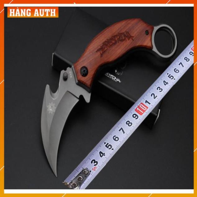 Dao Phượt Gấp karambit X52 Báng Gỗ