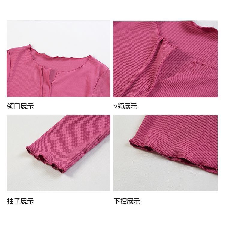 Áo Thun Tay Dài Cổ Chữ V Xẻ Tà Thời Trang Mùa Thu Mới 2022 Cho Nữ