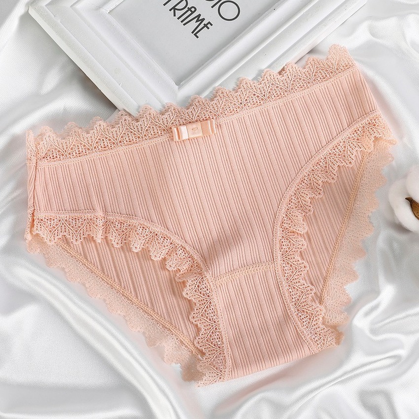 Quần Lót Cotton LEVAO Phối Ren Lưng Thấp Quyến Rũ Cho Nữ