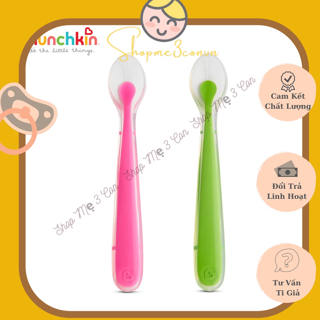 Bộ 2 Thìa Silicon Ăn Dặm MunchKin ( Có Bán Lẻ )