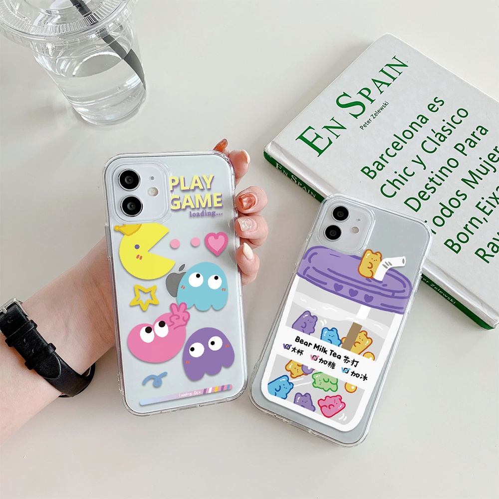 Ốp Điện Thoại Hình Gấu Uống Nước Cho Iphone 11 Pro Max 12 Pro Max 13 Pro Max Mini 6 7 8 6 7plus Se 2020 X Xs Xr 5 4