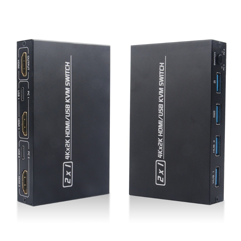 Bộ Chuyển Đổi LIDU1 AM-KVM 201CL Share 1 Màn Hình / Bàn Phím KVM KVM Có Công Tắc Chuyển Đổi HDMI KVM Hỗ Trợ 2Kx4K 2 Máy Tính