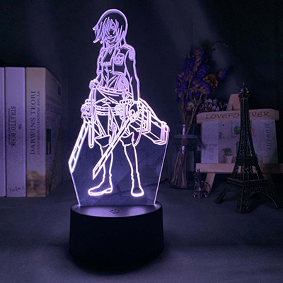 Đèn LED để bàn trang trí hình Anime Attack On Titan 3d MIKASA