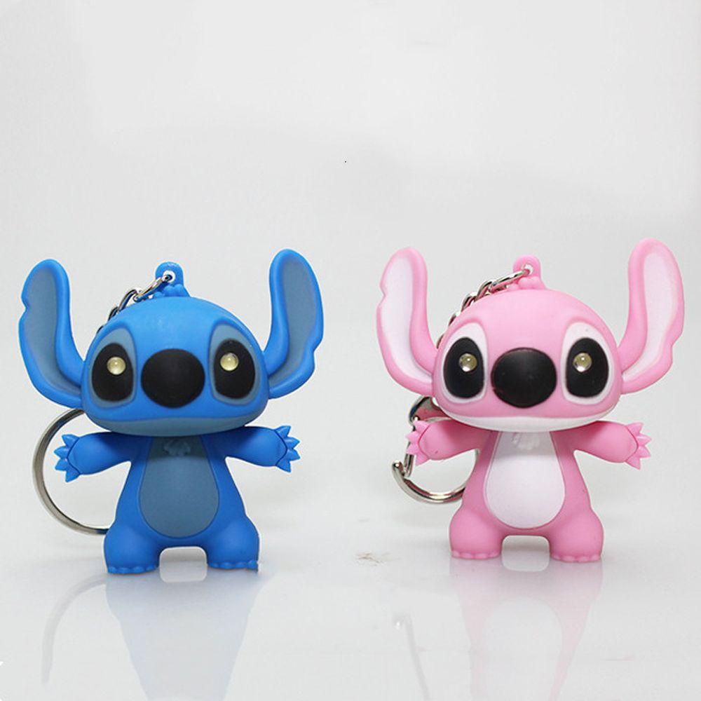 Móc Khóa Hình Stitch Hoạt Hình Có Đèn Nhấp Nháy