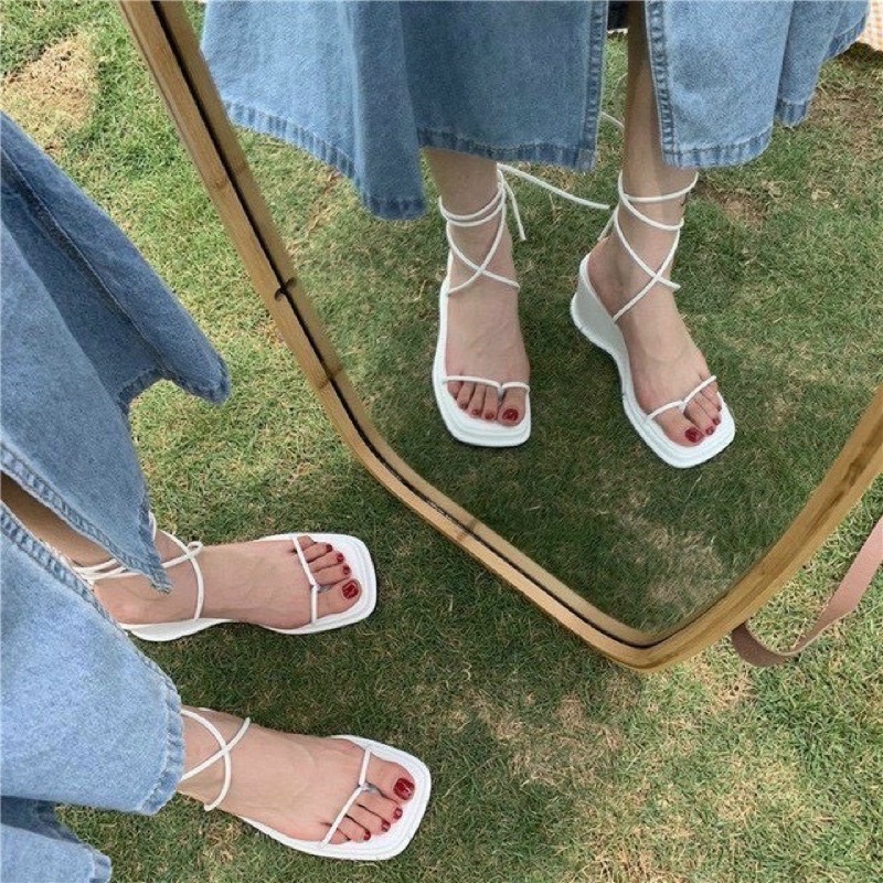SANDAL XUỒNG 7cm QUAI CỘT DÂY MÙA HÈ 2022