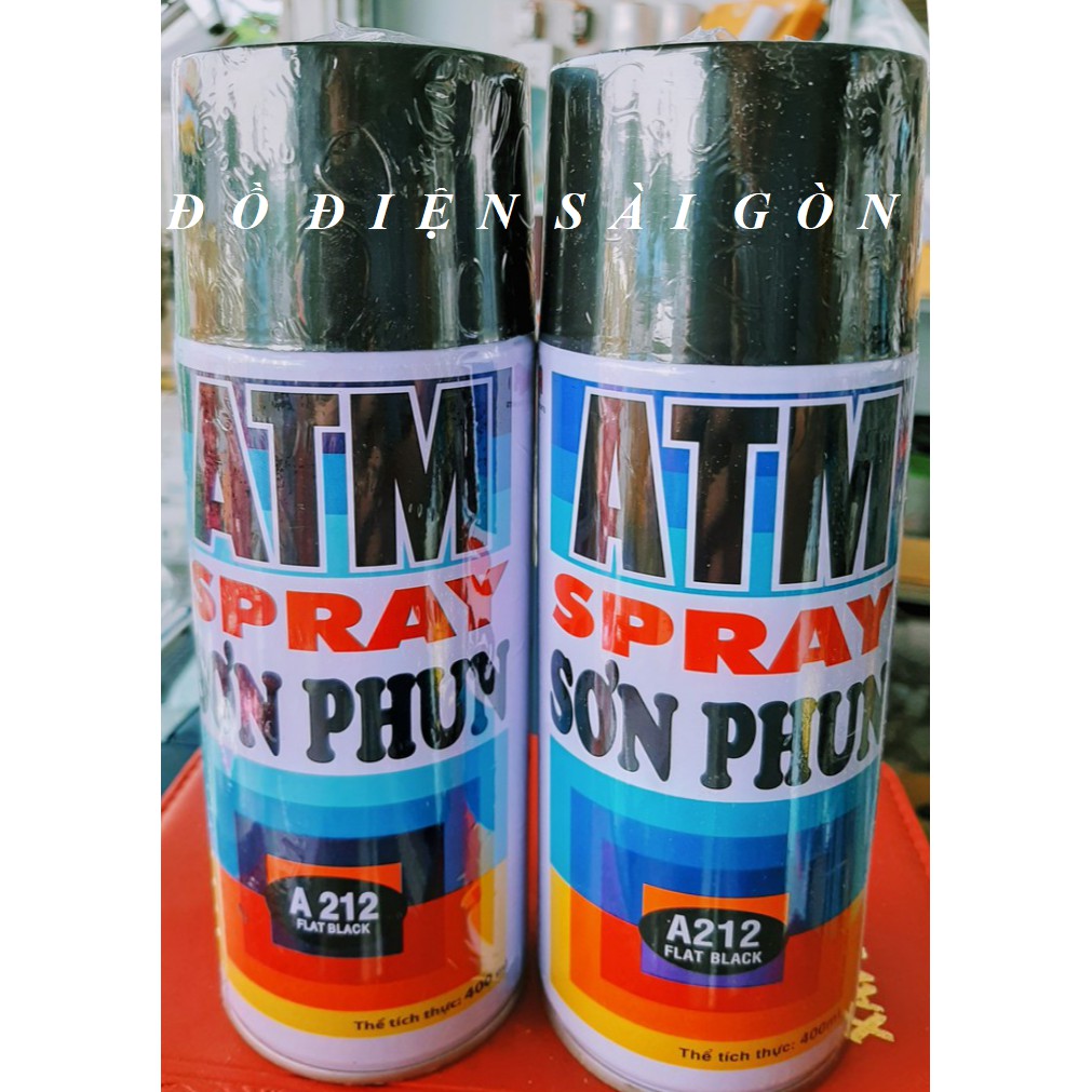 (Chính Hãng) Sơn Xịt Đen Mờ Khói ATM A212 400ml