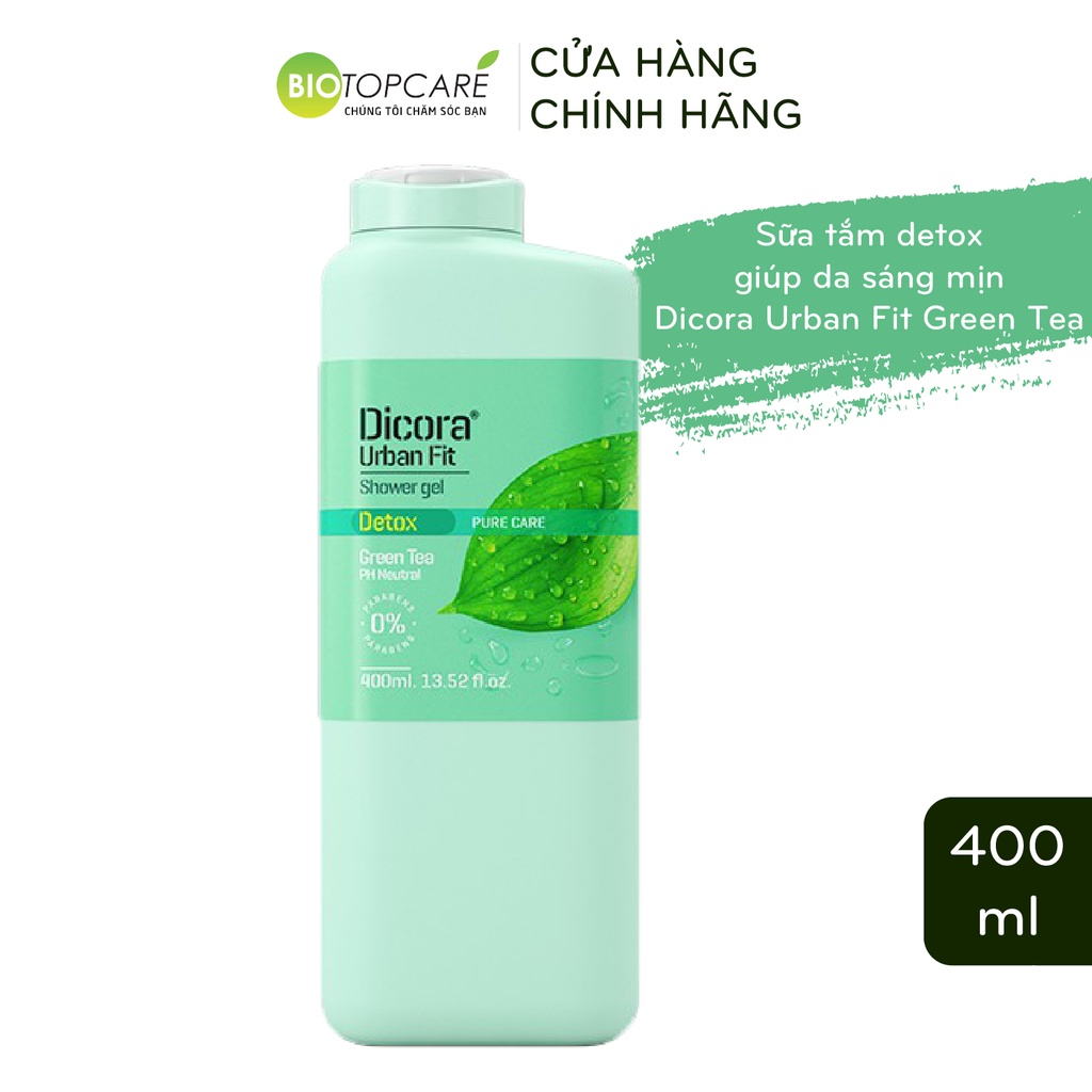 Sữa Tắm Detox Dicora Urban Fit Pure Care Green Tea Trà Xanh 400ml - TN078