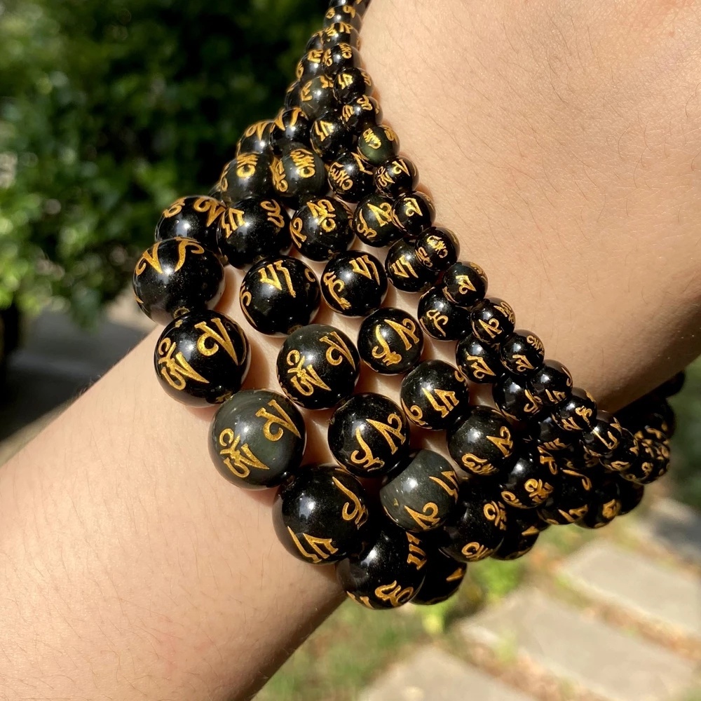 Set 50 / 100 Hạt Charm Phật Màu Đen 8mm-14mm