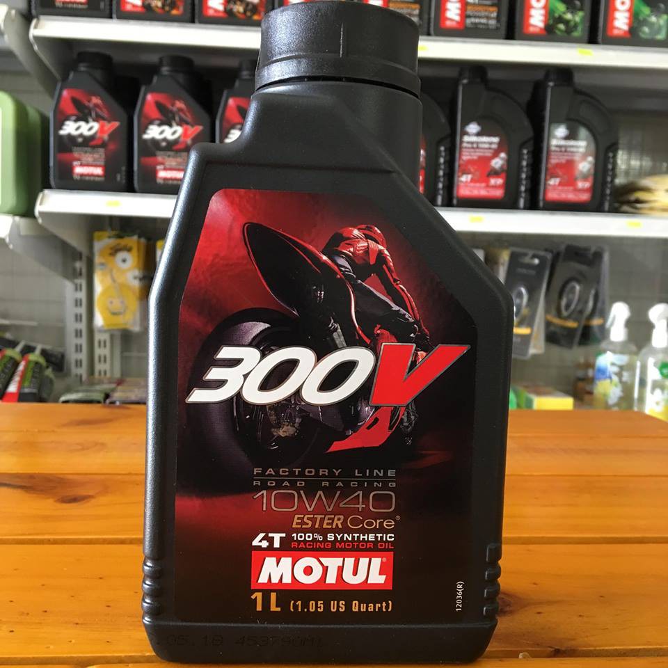 Nhớt Motul 300V Factory Line 10W40 1L tem 3 lớp