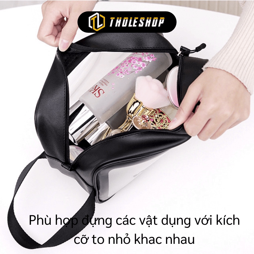 [SGD] Túi Đựng Mỹ Phẩm - Túi Đựng Đồ Trang Điểm, Đồ Du Lịch Da Pu Trong Suốt WASHBAG 9414