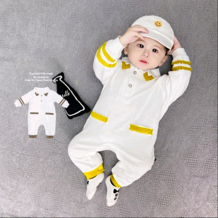 Bộ body dài tay cho bé trai bé Gái Habi Fashion Từ 0-24 Tháng Tuổi quần áo trẻ em sơ sinh vải cotton mềm mại BD032