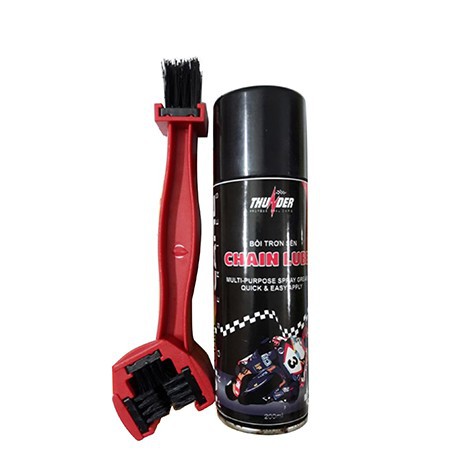 Bộ Bàn chải vệ sinh sên và Chai xịt dưỡng sên Thunder Chain Lube 400ml