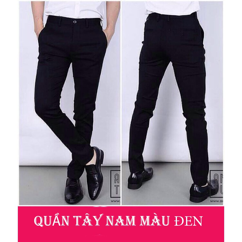 QUẦN TÂY NAM VẢI CO GIÃN DÁNG ÔM - MÀU ĐEN | BigBuy360 - bigbuy360.vn