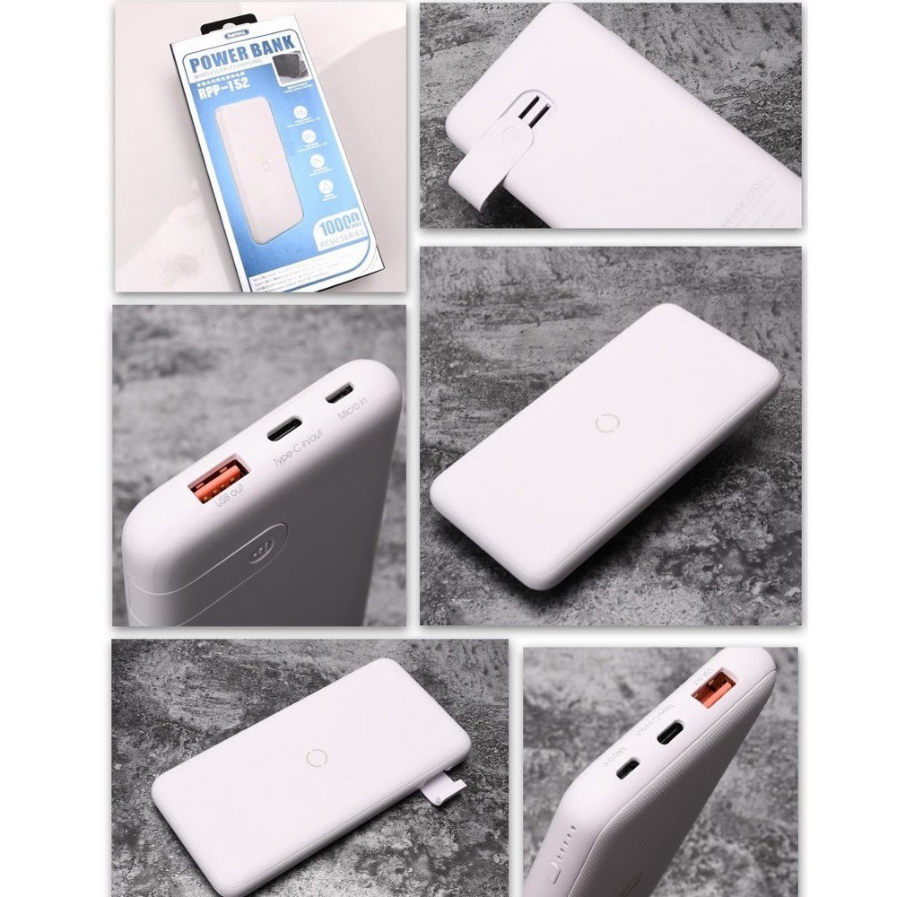 Pin sạc dự phòng không dây kiêm giá đỡ Remax RPP-152 10000mAh lõi Li-Polymer và PD18W Type-C