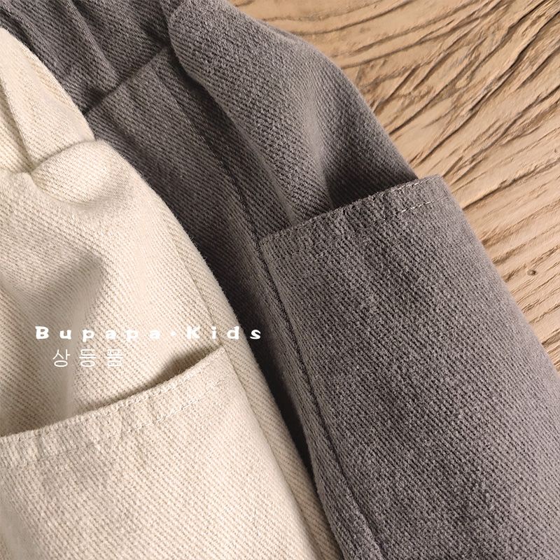 Quần Harem Cotton Có Túi Lớn Phong Cách Retro Cho Trẻ Em