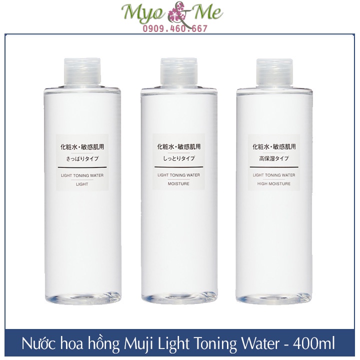 Nước hoa hồng Muji Nhật Bản size lớn, Muji Light Toning Water 400ml (Light/Moisture/High Moisture)