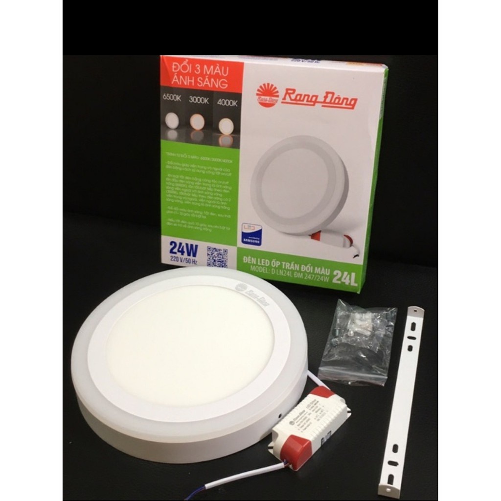 Rạng Đông, BH 2 năm, Đèn Led ốp trần nổi tròn đổi màu 30W, 24W, 22W, 18W, 12W hàng Việt Nam - Chất lượng cao